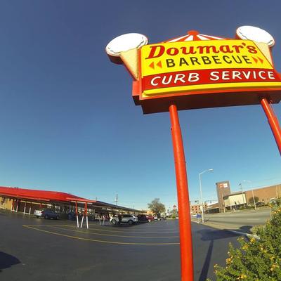 iconic sign, curb view.