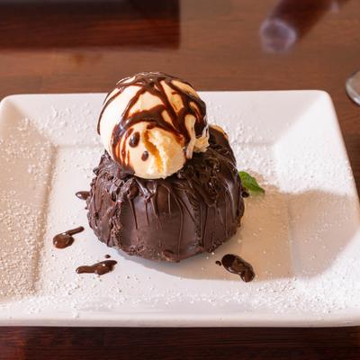 Molten chocolate cake.
