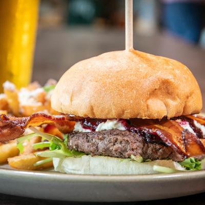 Drunken Goat burger.