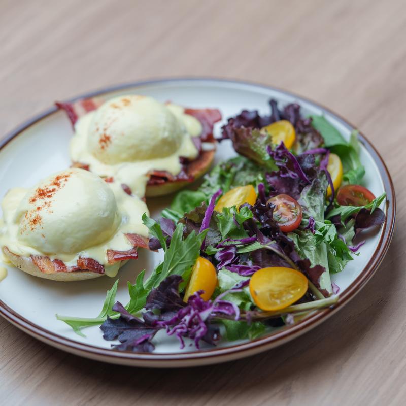 menu item 95 of 116, Eggs Benedict - Mozzarella Cheese & Bacon