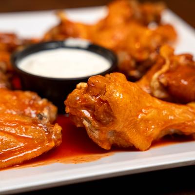 How wings, with ranch dressing.
