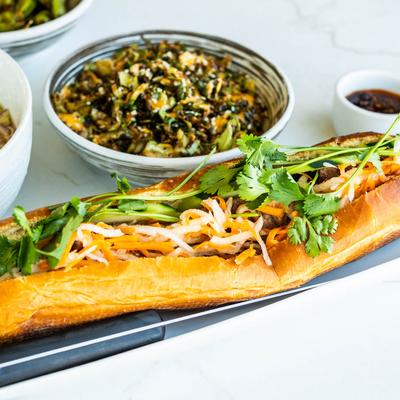 Grilled Pork Bahn Mi  with other menu dishes