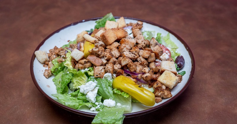 Greek salad with grilled chicken