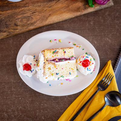 Tres Leches Cake Slice.