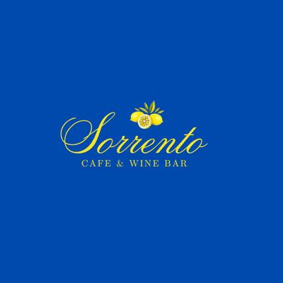 Caffe and wine bar graphic sign on the blue background.