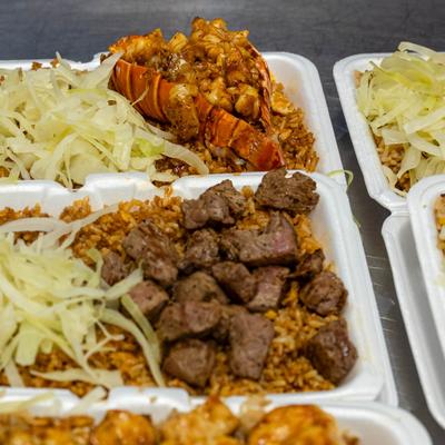 Various hibachi meals.