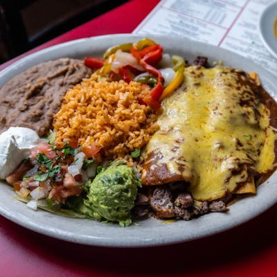 Food served on the table.