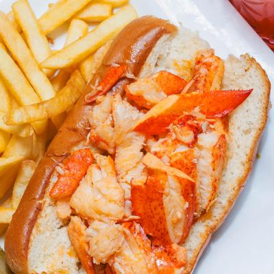 Warm Lobster with Drawn Butter and fries.