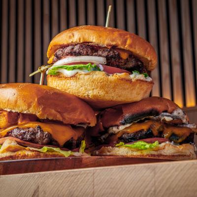 Various cheeseburgers.
