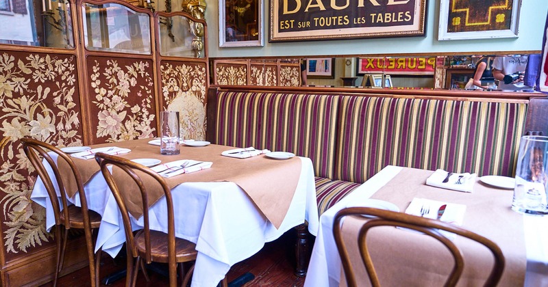 Interior, dining tables, chairs, tableware