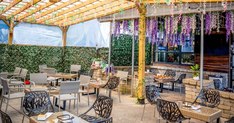 Exterior, tables and chairs , Cambridge , MA