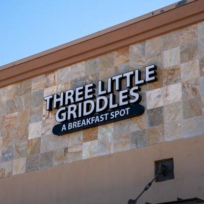 Exterior with signage.