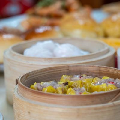 Shrimp and pork hash dumplings.