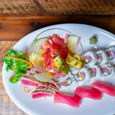 Buccaneers Meal sushi and sashimi platter.