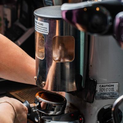 The espresso machine.