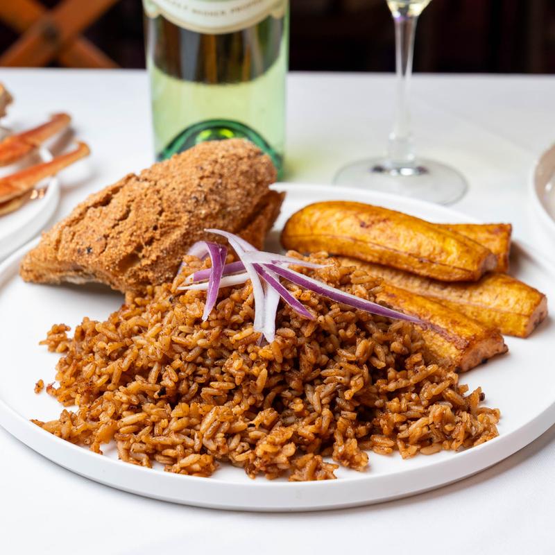 African Deep-Fried Red Snapper Filet photo