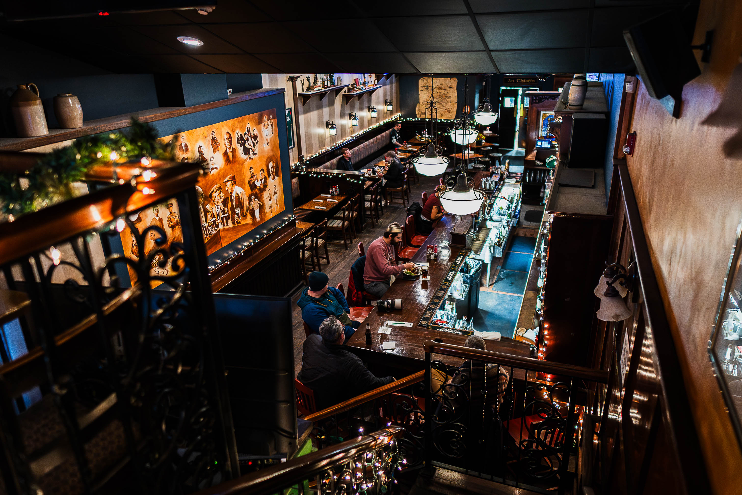 Overhead view of the bar