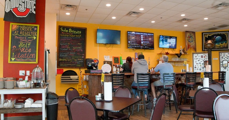 Interior, bar and seating area