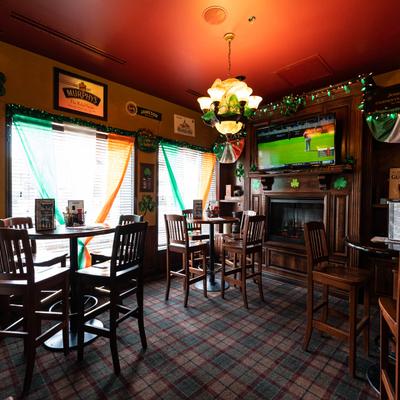 Dining area with bar tables