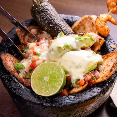 Molcajete Ranchero, close-up.