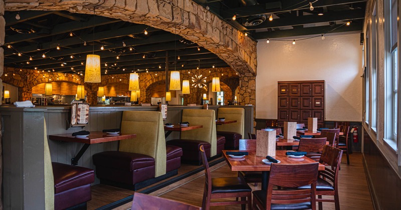 Interior, tables and booths