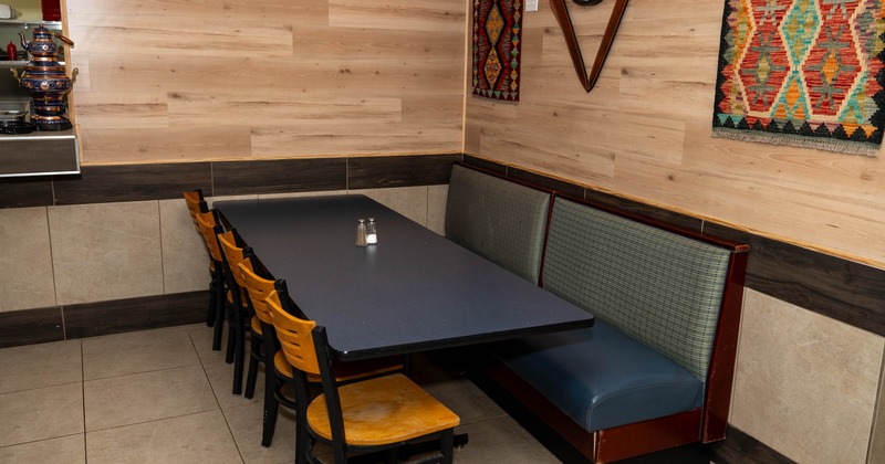 Interior, seating space in the corner