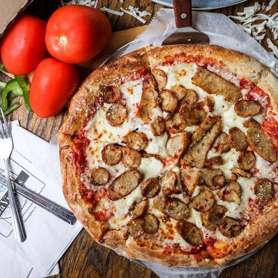 Sliced pizza closeup