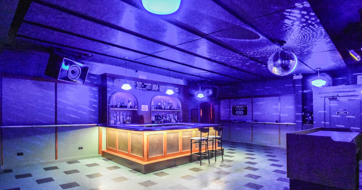 Room with purple lighting