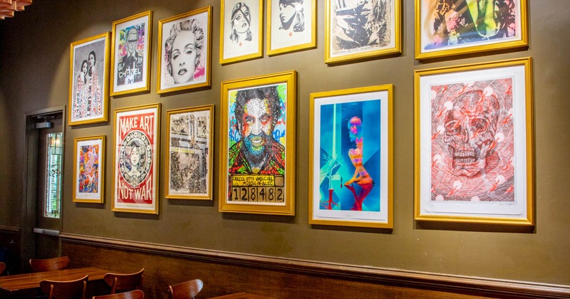 Framed photos on the wall