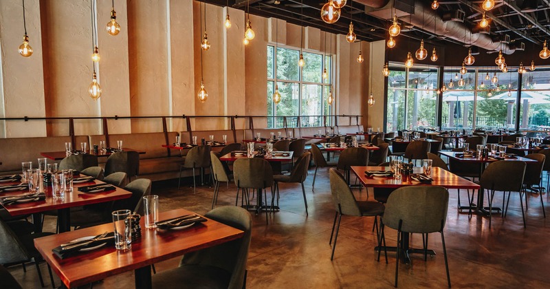 Interior, wide view of dining area