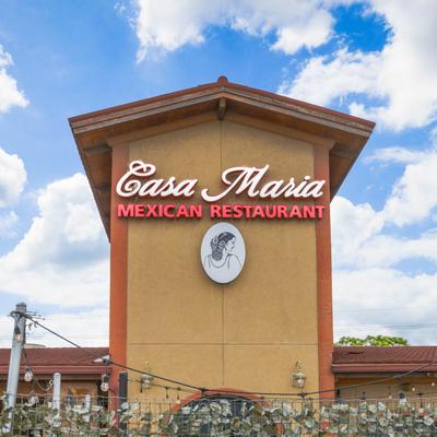 Exterior, restaurant logo on the building