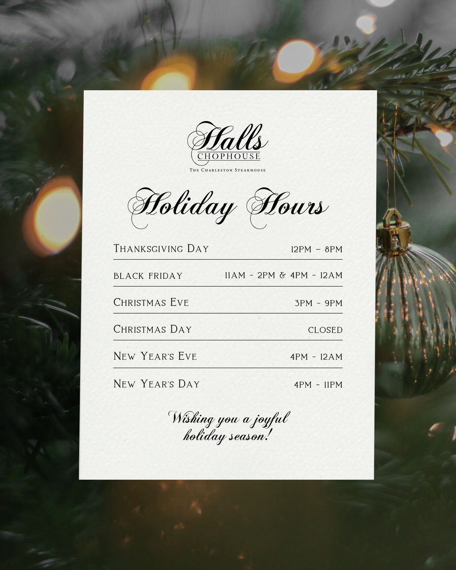 Our Holiday Hours for 2025 event photo