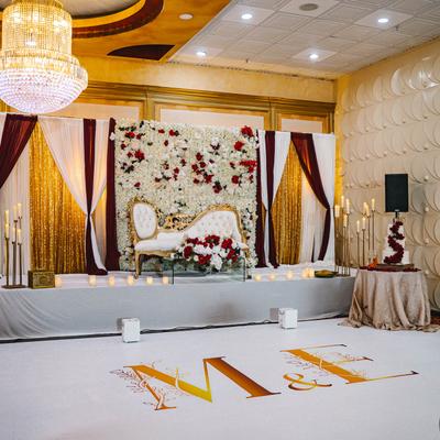 Dance floor and stage.