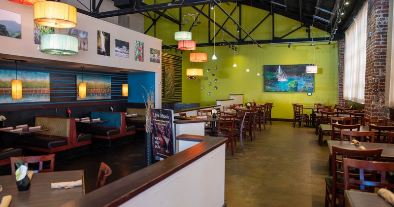 Interior, wide view of dining area