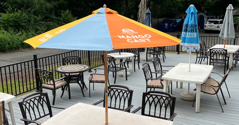 Outdoor patio seating area