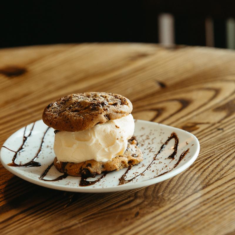 Chocolate chip cookie sandwich photo