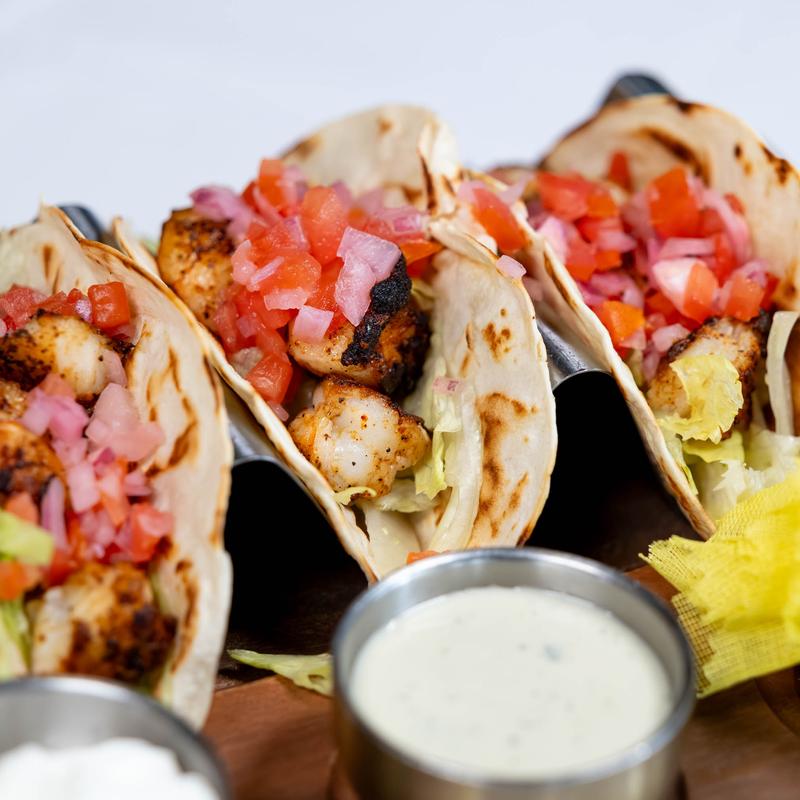 menu item 1 of 25, Pink Shrimp Tacos