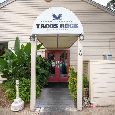 Tacos Rock restaurant exterior with signage.