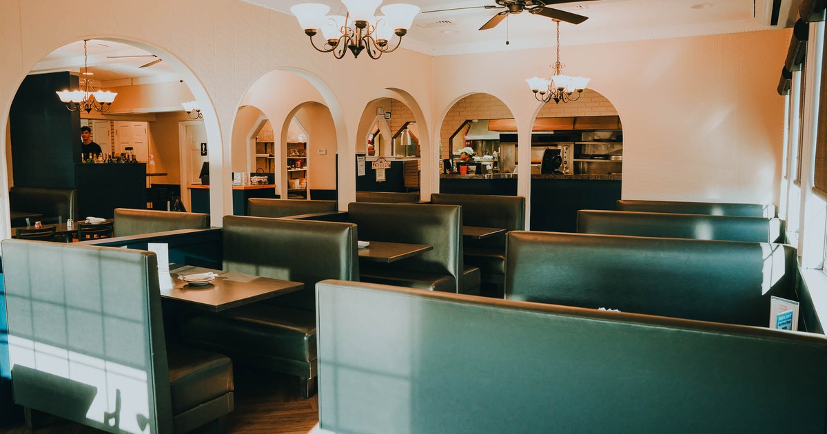 Interior, tables and booths ready for guests