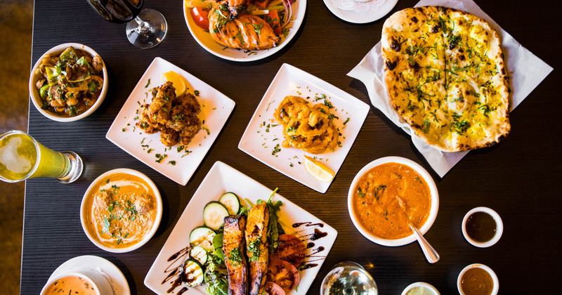 Different dishes served