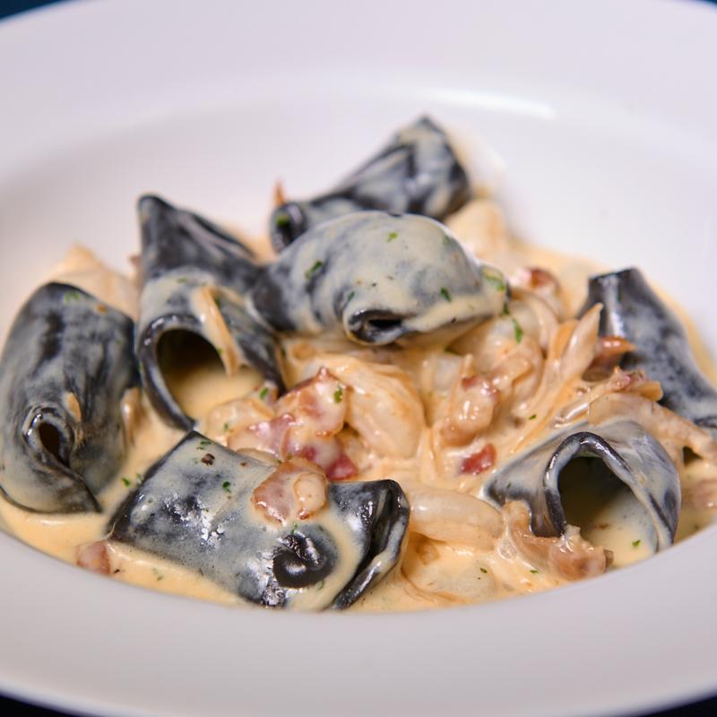 Black (Squid Ink) Paccheri with Shrimp photo