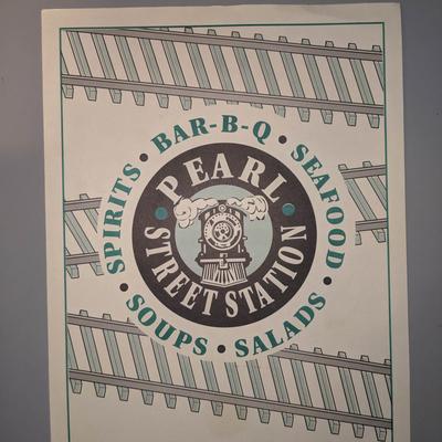 The restaurant's menu on display.