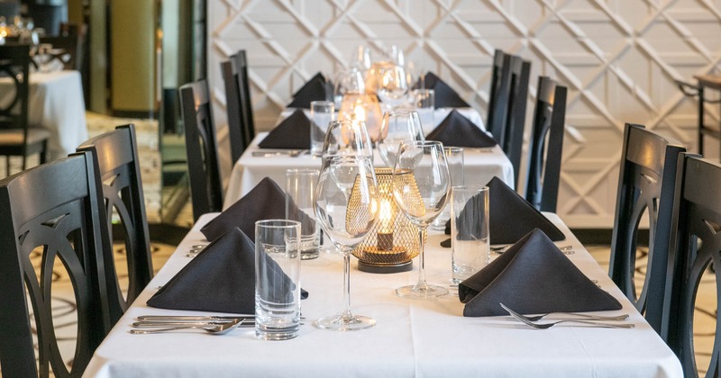 Dining tables ready for guests