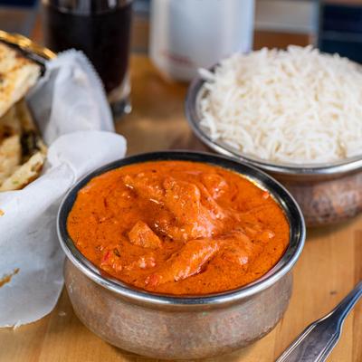Butter Chicken and white rice.