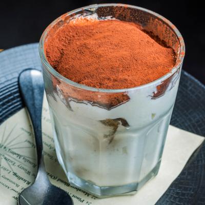 Tiramisu in a glass.