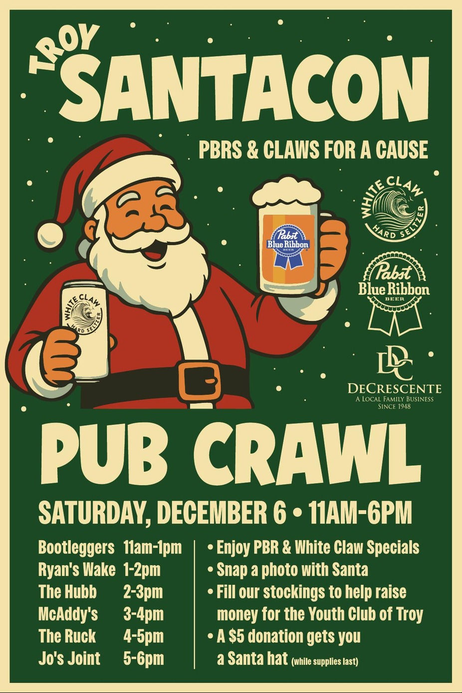 🎅 Troy’s Annual SantaCon Pub Crawl at Bootleggers event photo