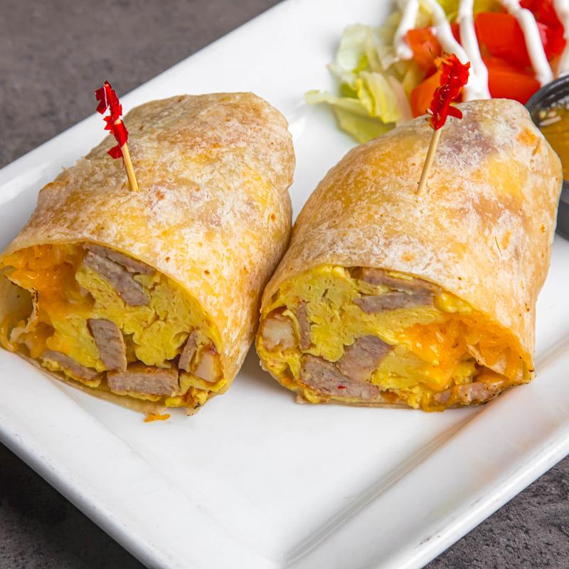 menu item 60 of 111, Halal Chicken Sausage Burrito