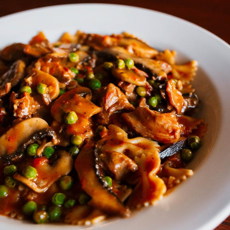 Veal, Peas and Mushrooms photo