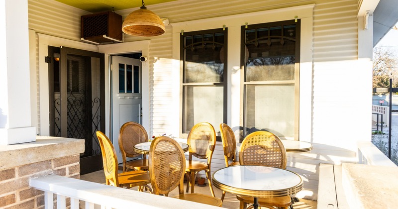 Exterior, porch seating space