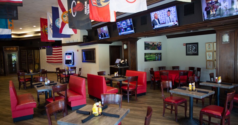 Interior, seating area, booth seating, dinning room